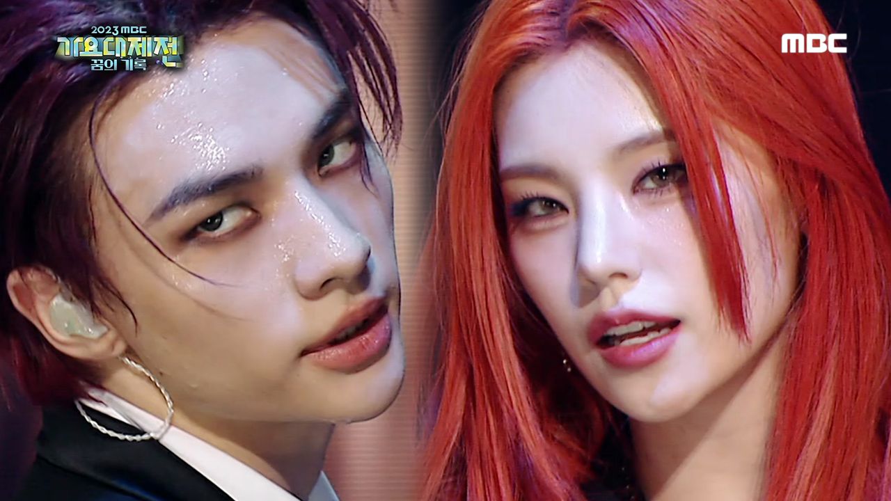 용용즈 (현진X예지) - 리버 + 플레이 위드 파이어 (HYUNJIN X YEJI - River + Play With Fire),  MBC 231231 방송 | 네이트 TV